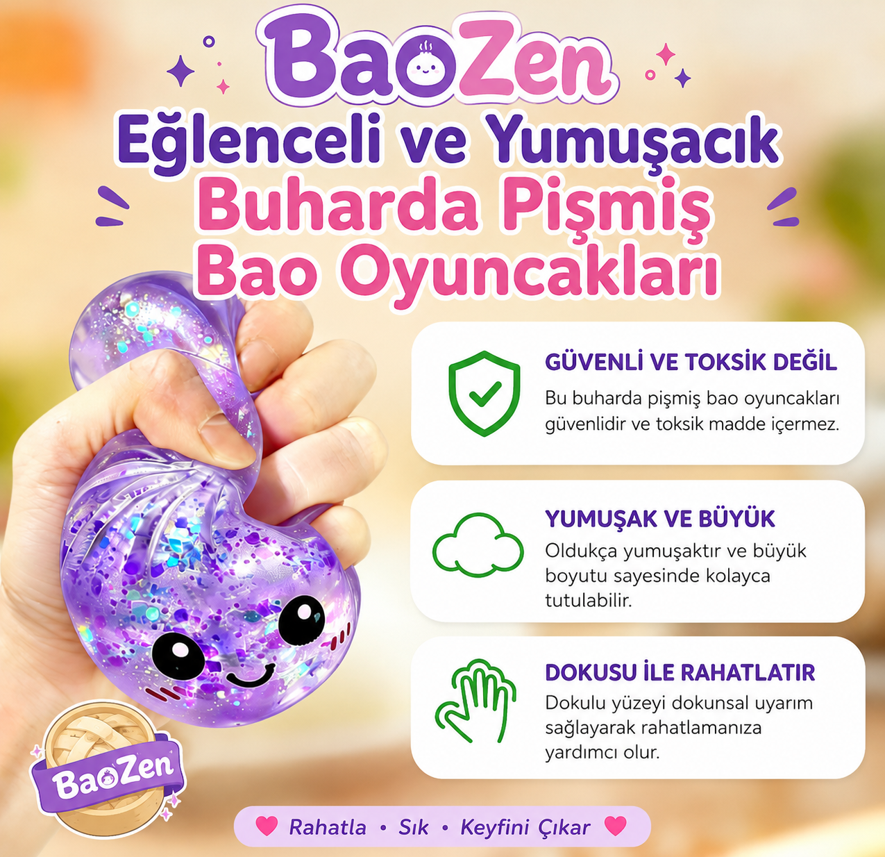 BaoZen™ – Puffy Bao Squishy | Yumuşacık, Stres Atan Kawaii Oyuncak