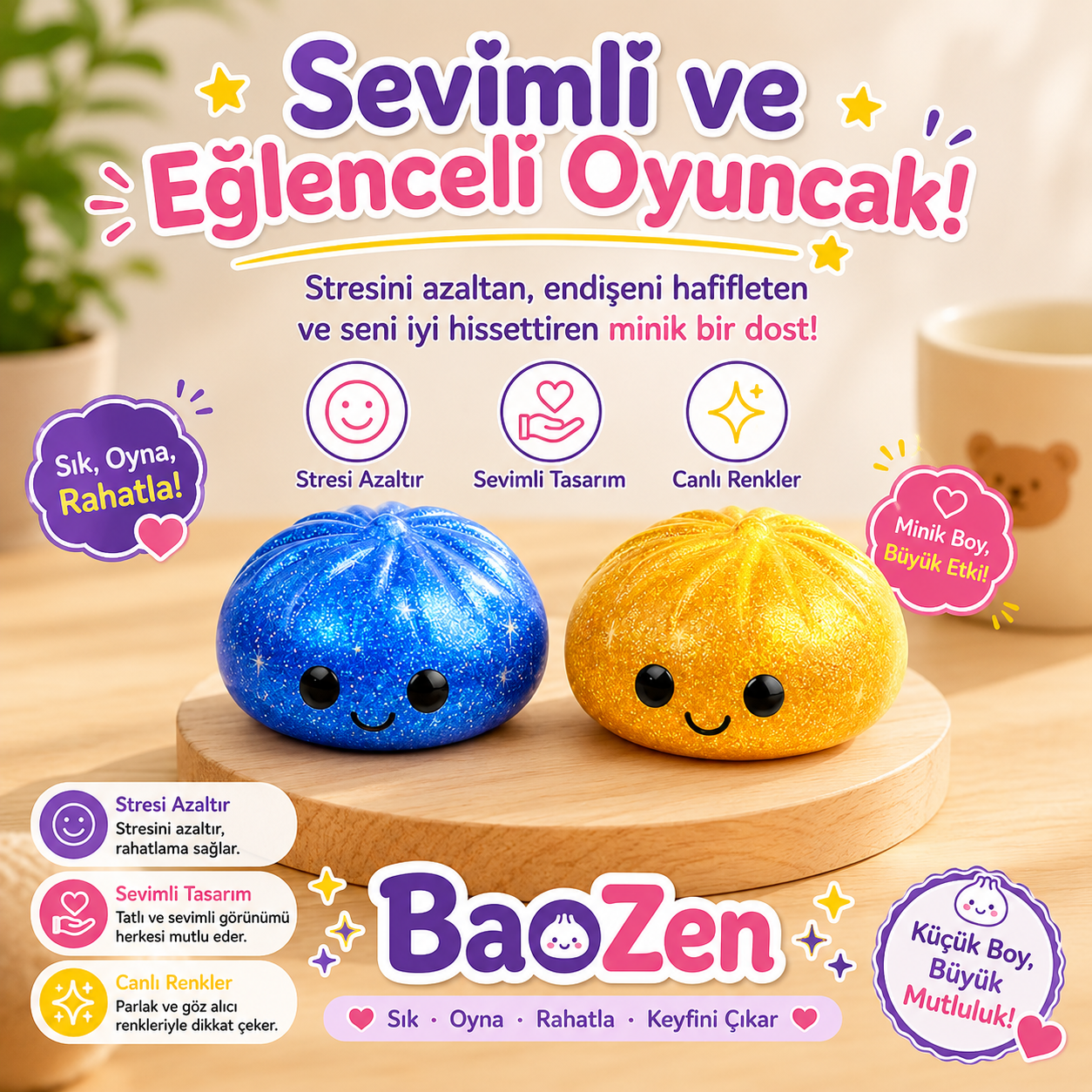 BaoZen™ – Puffy Bao Squishy | Yumuşacık, Stres Atan Kawaii Oyuncak