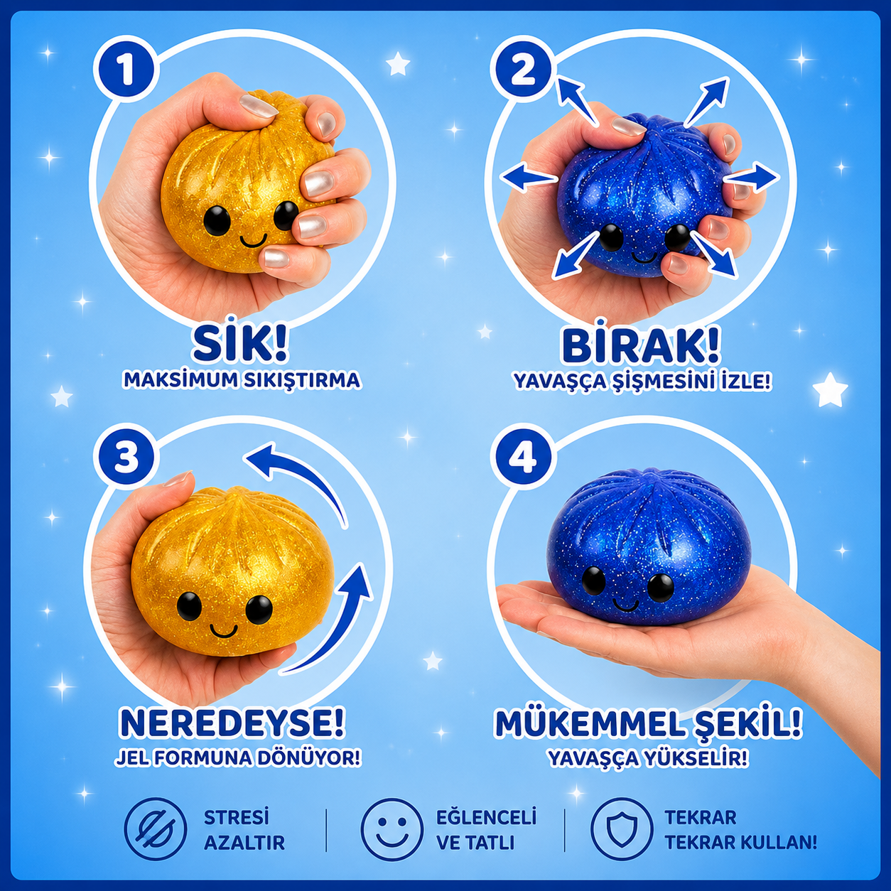 BaoZen™ – Puffy Bao Squishy | Yumuşacık, Stres Atan Kawaii Oyuncak